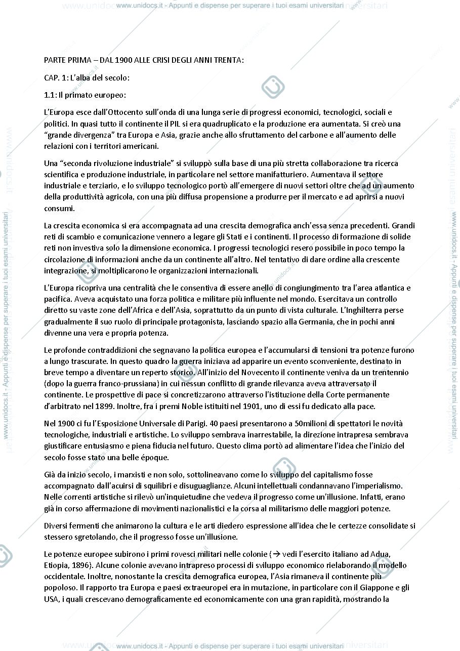 Anteprima pagina 1 — L'Europa del 900