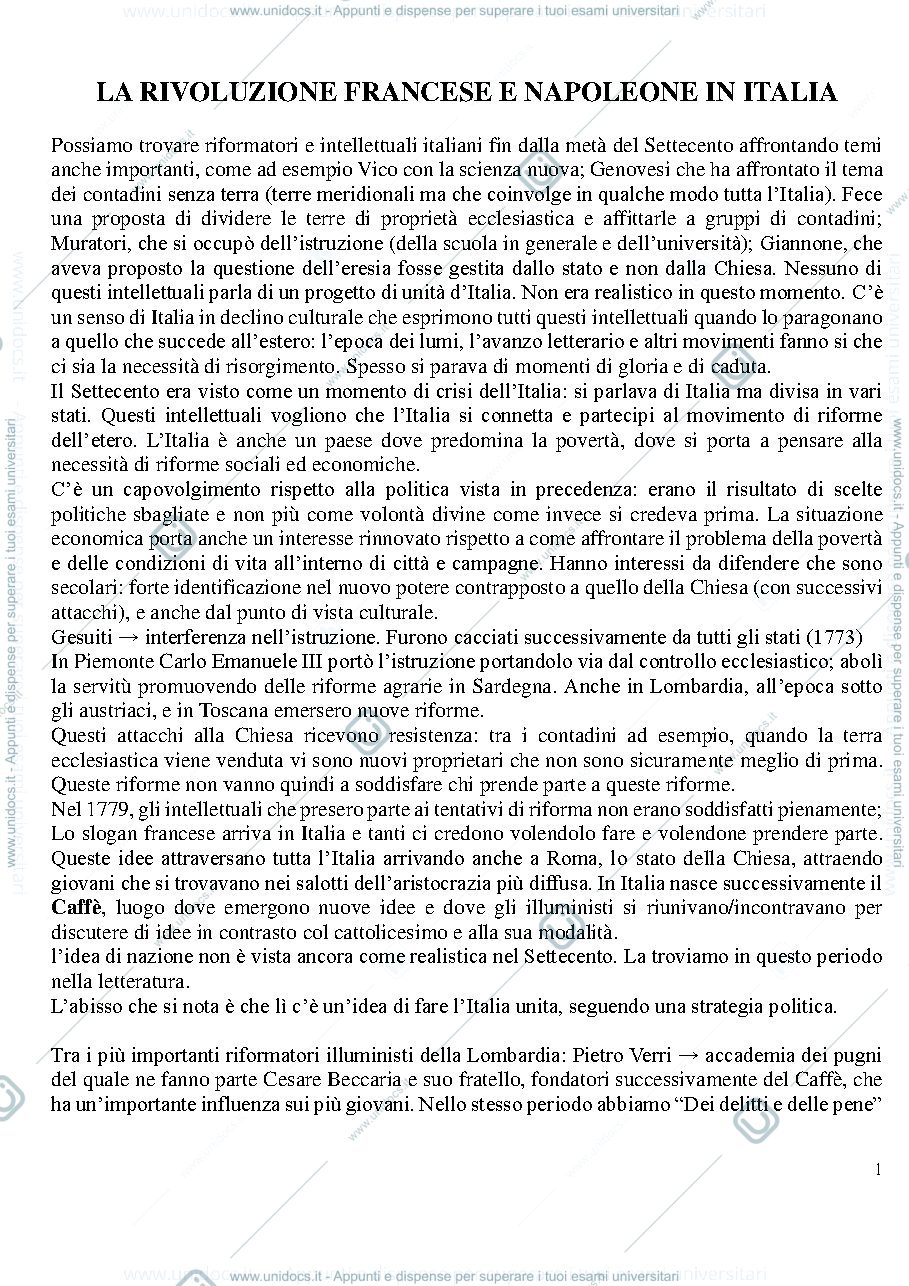 Anteprima pagina 1 — Storia contemporanea appunti