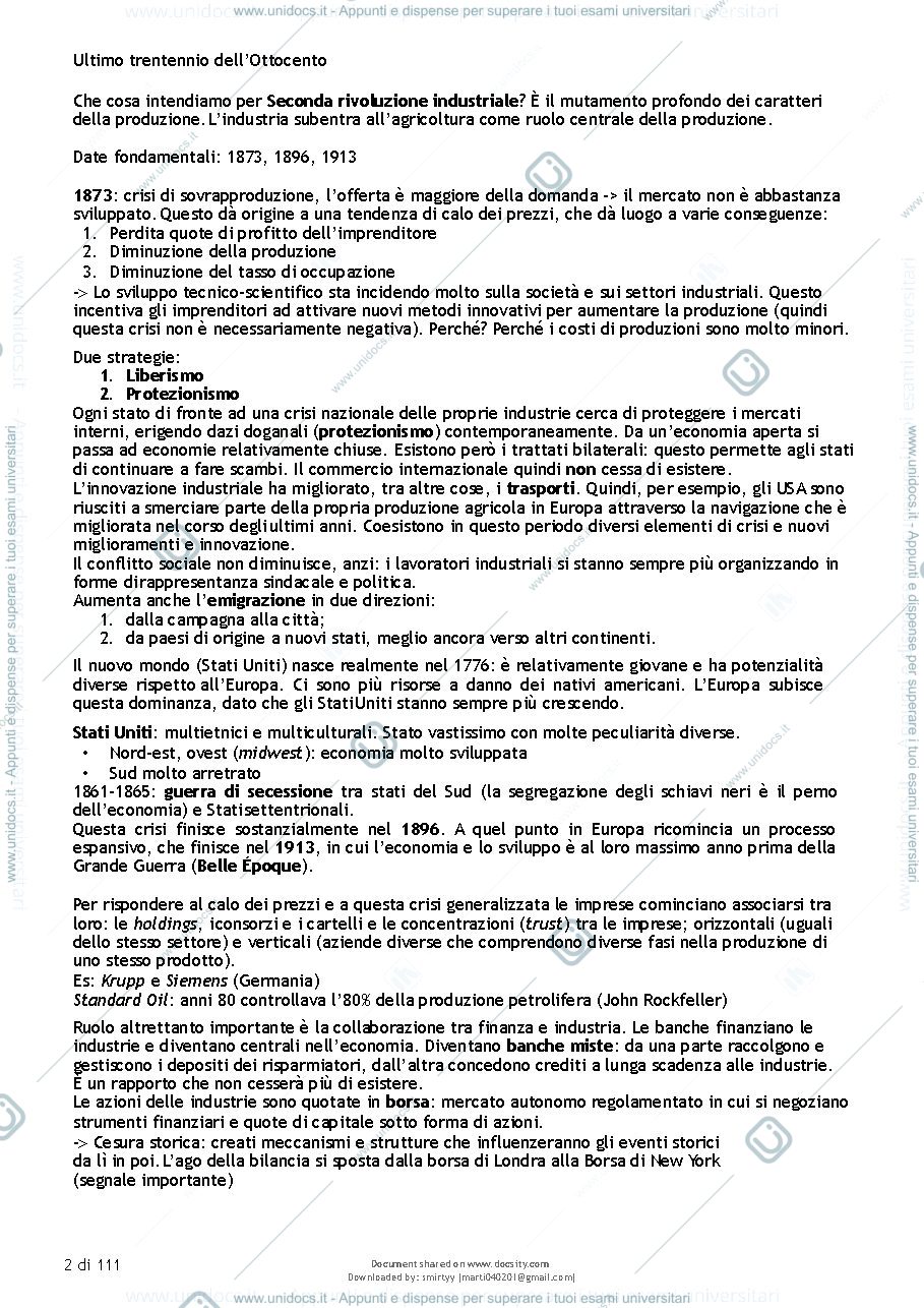 Anteprima pagina 2 — Storia contemporanea 