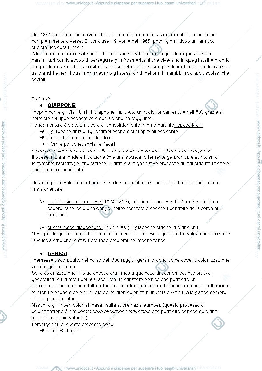 Anteprima pagina 2 — appunti di storia contemporanea dall' 1800 alla seconda guerra mondiale 