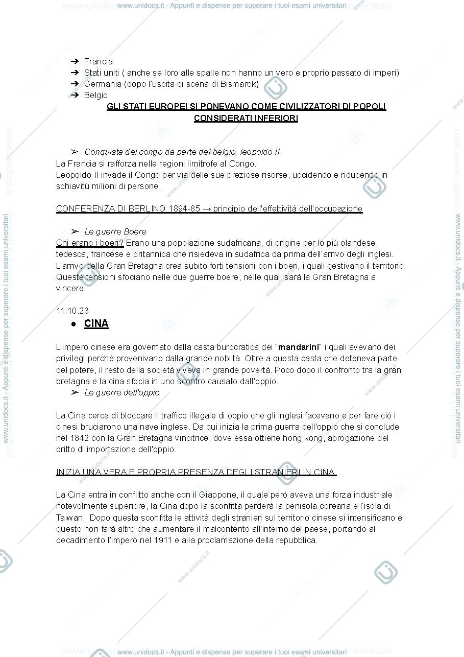Anteprima pagina 3 — appunti di storia contemporanea dall' 1800 alla seconda guerra mondiale 