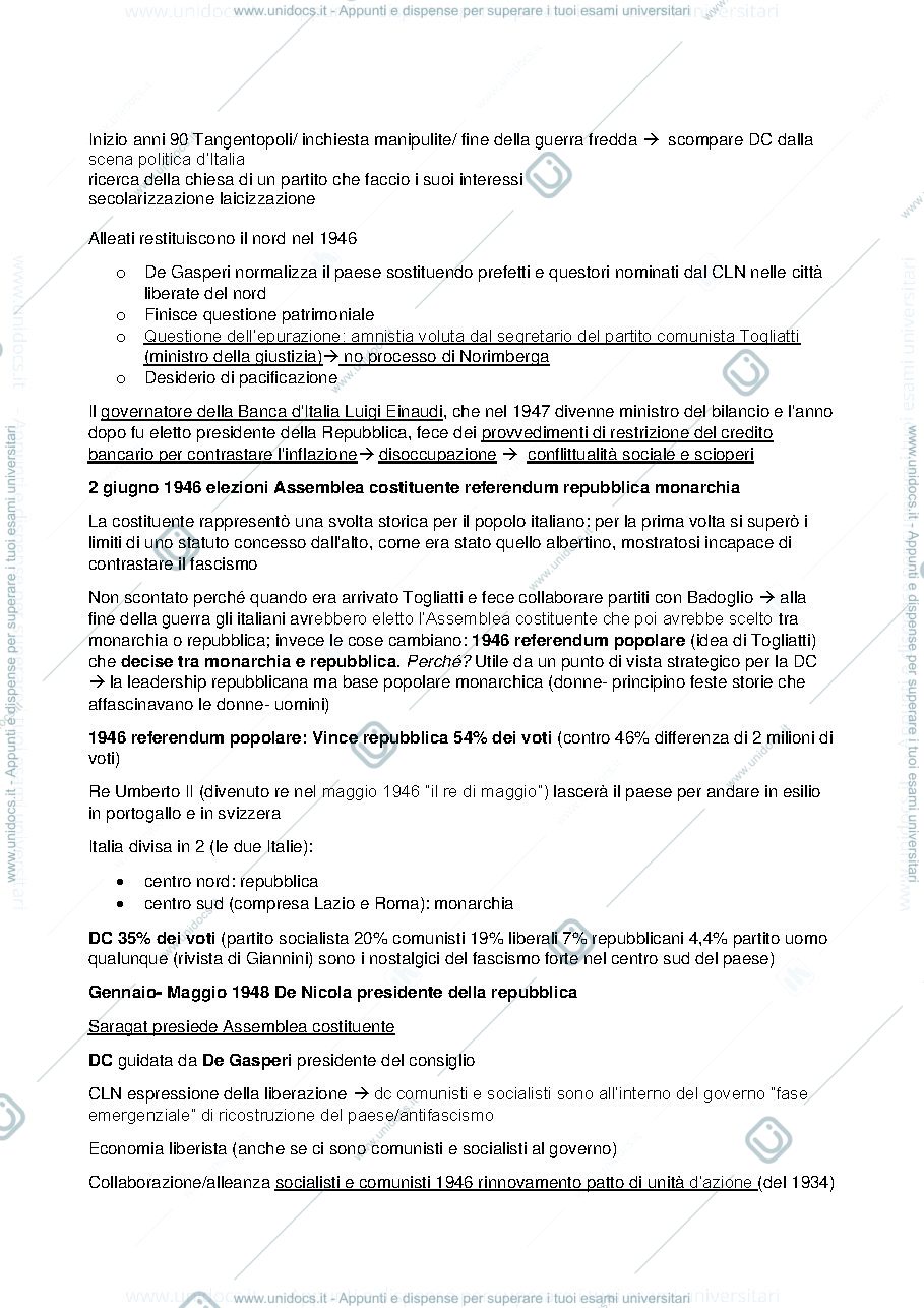 Anteprima pagina 2 — Storia contemporanea dal 1945 ai giorni nostri