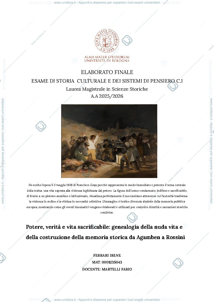 Anteprima pagina 1 — Tesina scritta C.I Storia culturale