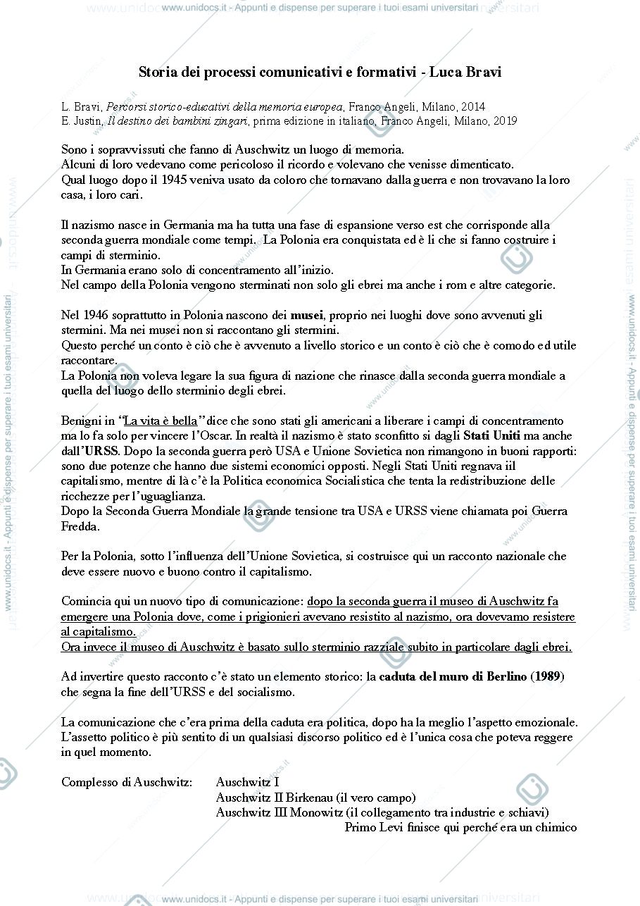 Anteprima pagina 1 — Storia dei processi comunicativi e formativi