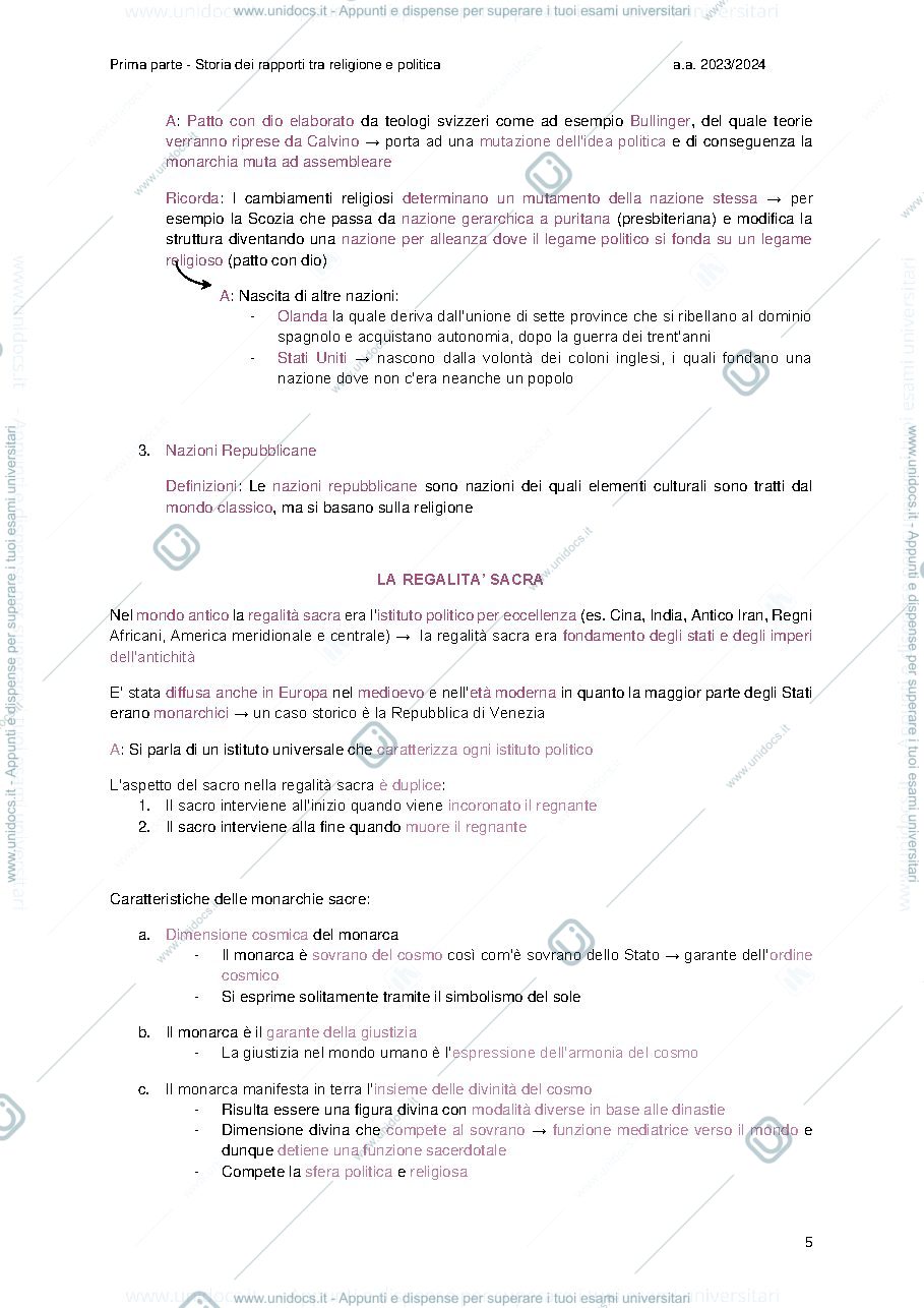 Anteprima pagina 5 — Storia dei rapporti tra Stato e Chiesa UNIPD