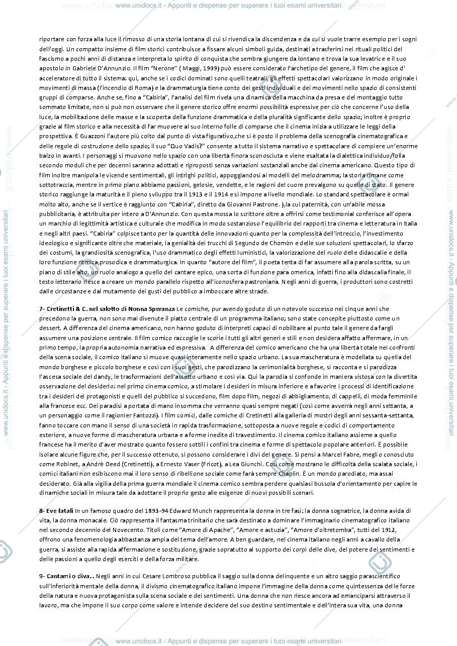Anteprima pagina 3 — Riassunto storia del cinema italiano