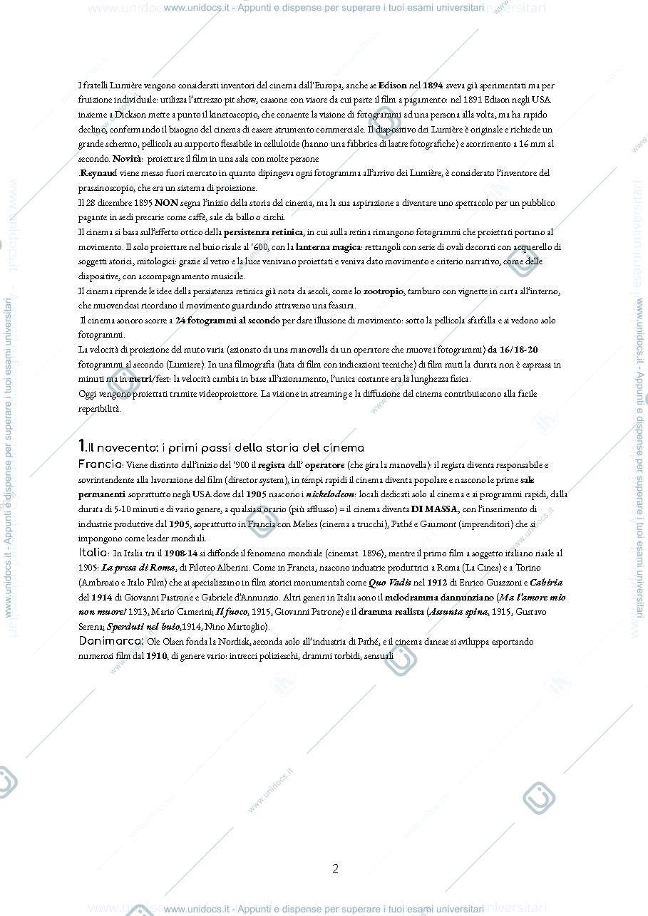Anteprima pagina 2 — APPUNTI LEZIONI STORIA DEL CINEMA
