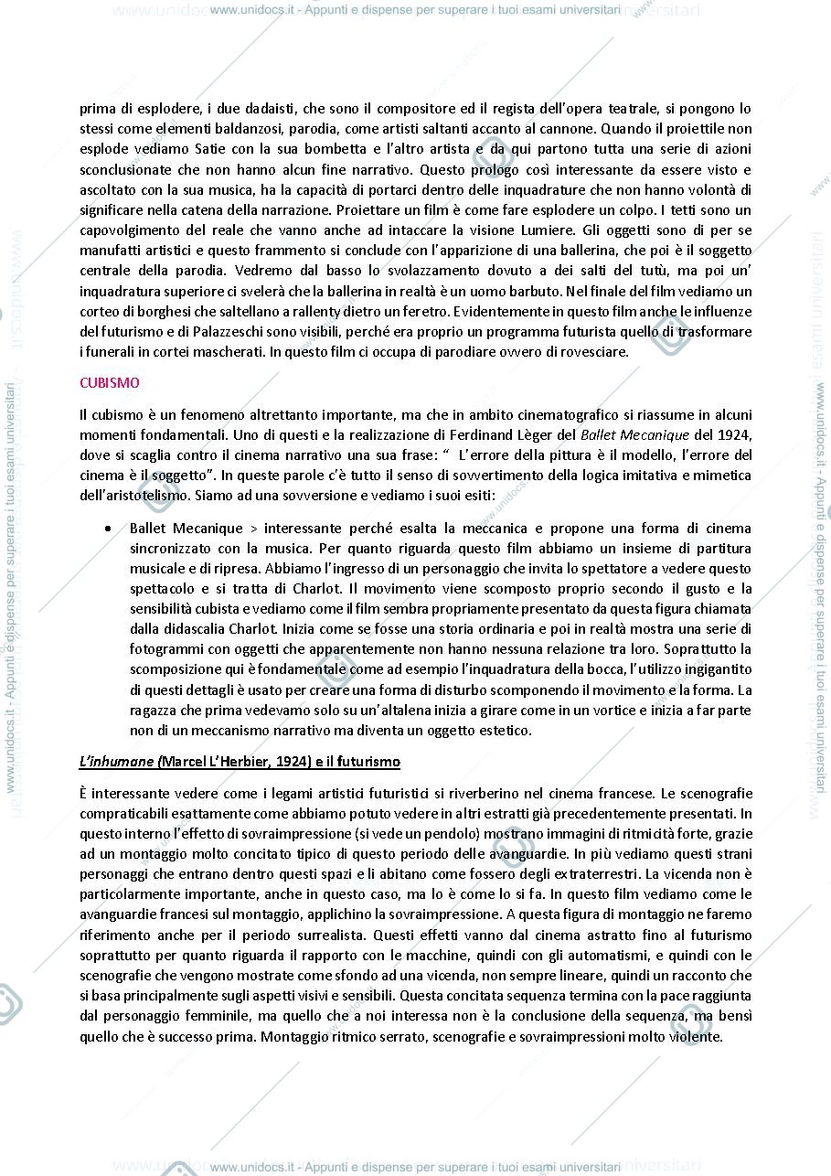 Anteprima pagina 2 — appunti parziali storia del cinema 