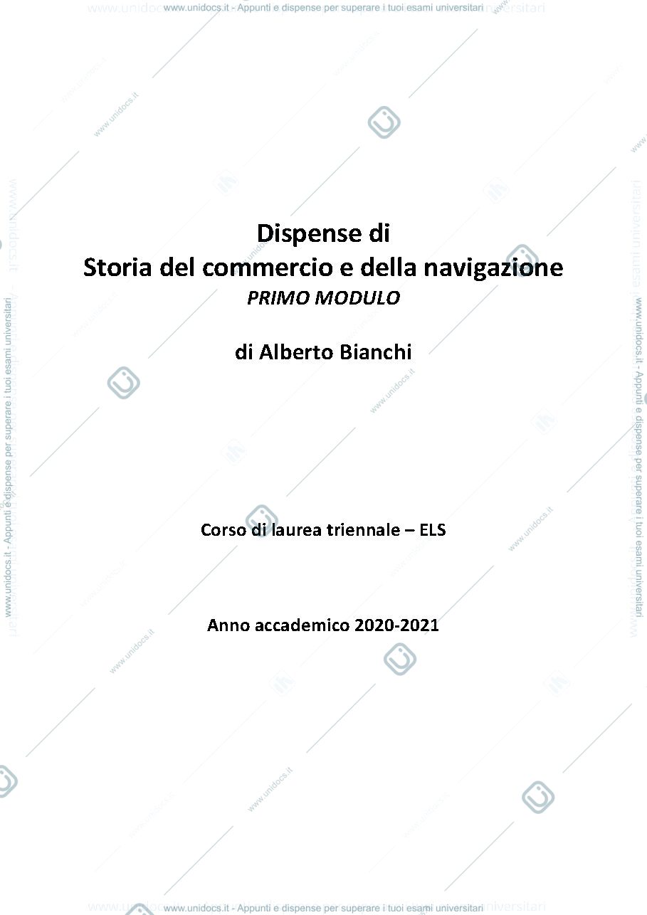 Anteprima pagina 1 — Storia materiale esame