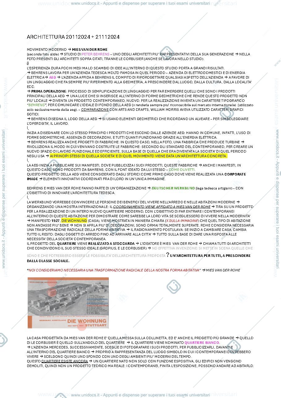 Anteprima pagina 1 — Appunti lezione architettura del 20/11/2024