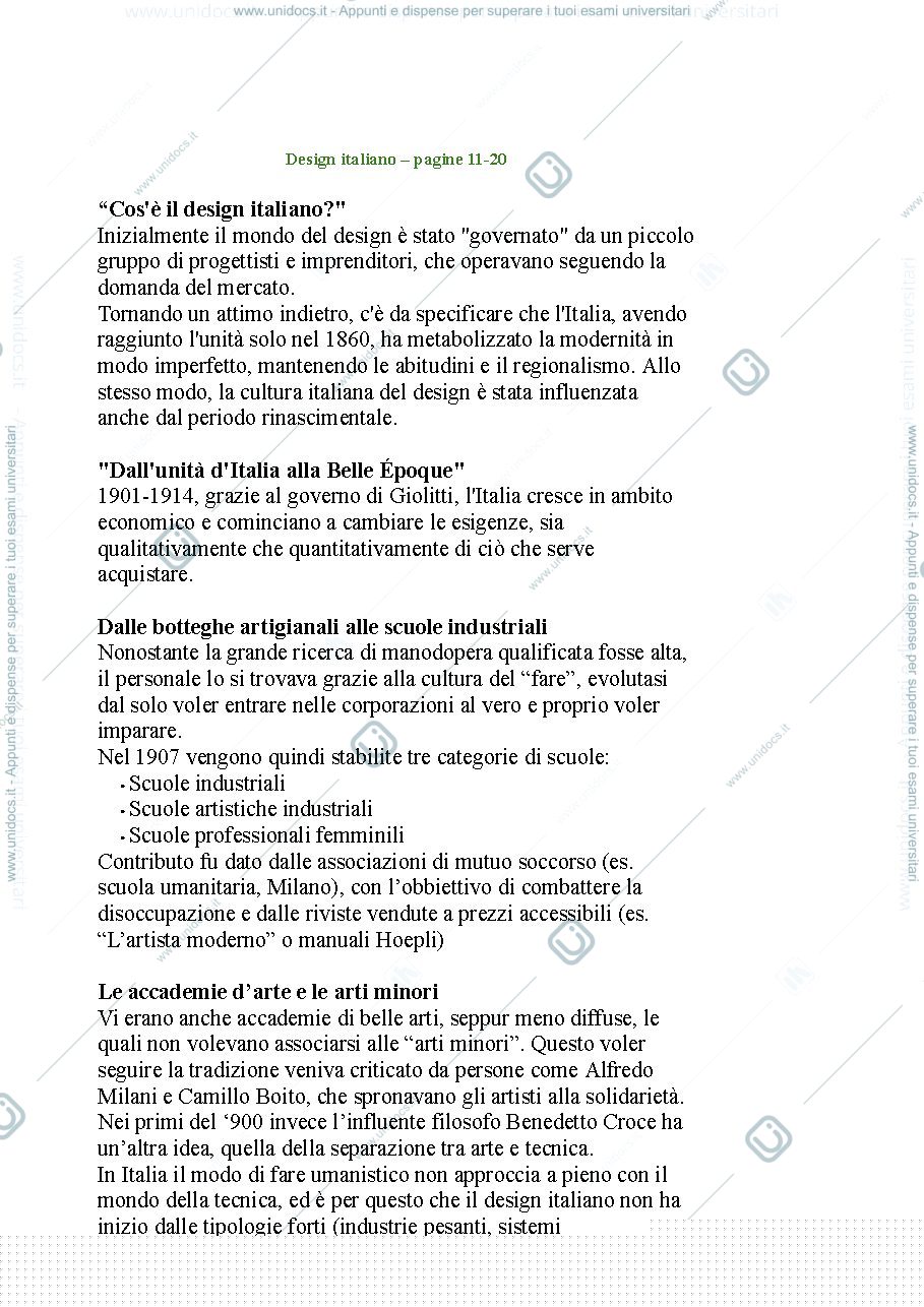 Anteprima pagina 1 — Appunti Design Italiano, Giampiero Bosoni