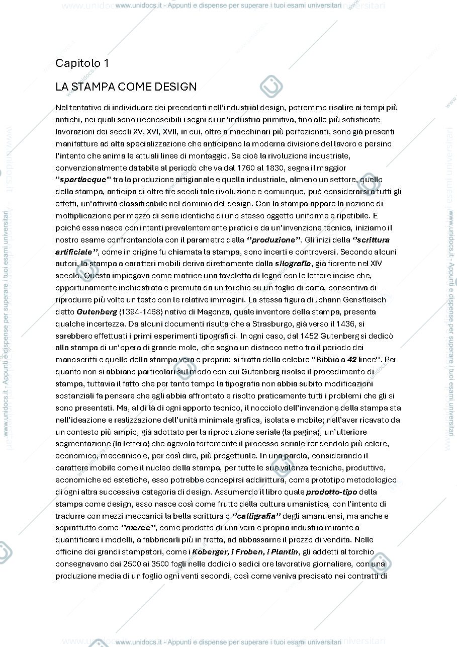 Anteprima pagina 1 — storia del design 1-4 capitolo 