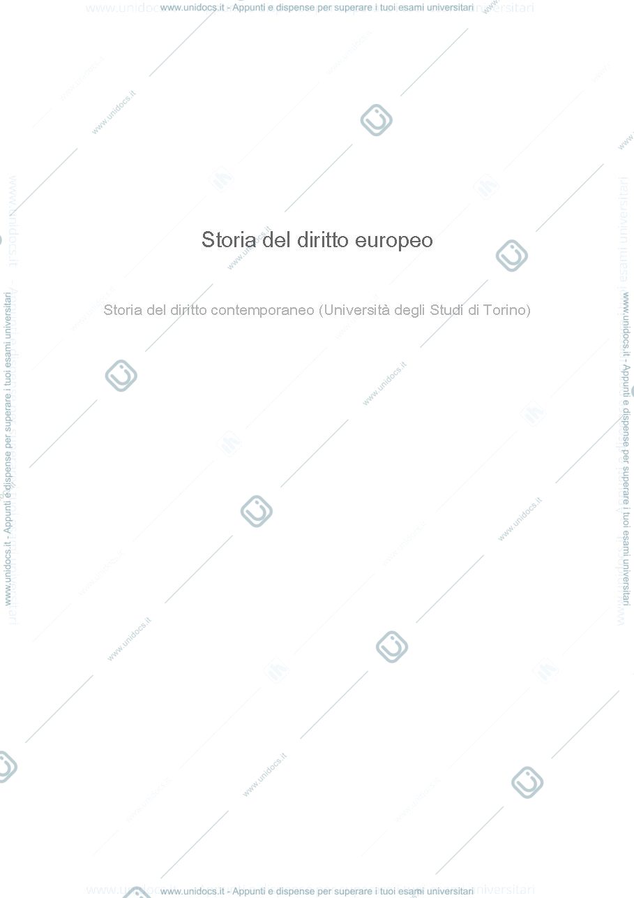 Anteprima pagina 1 — Storia del diritto europeo