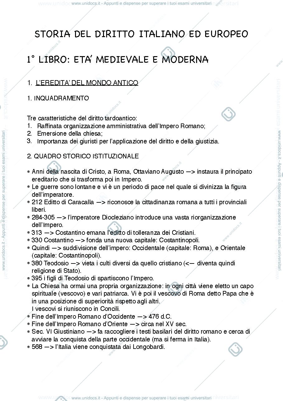Anteprima pagina 2 — Storia del diritto europeo