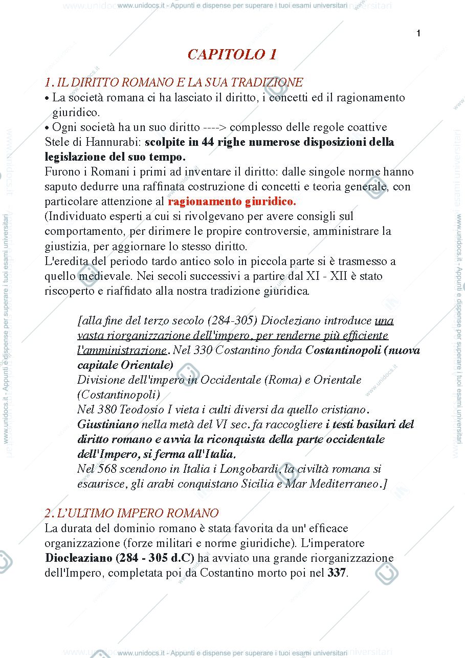 Anteprima pagina 1 — Riassunto Storia del diritto Europeo