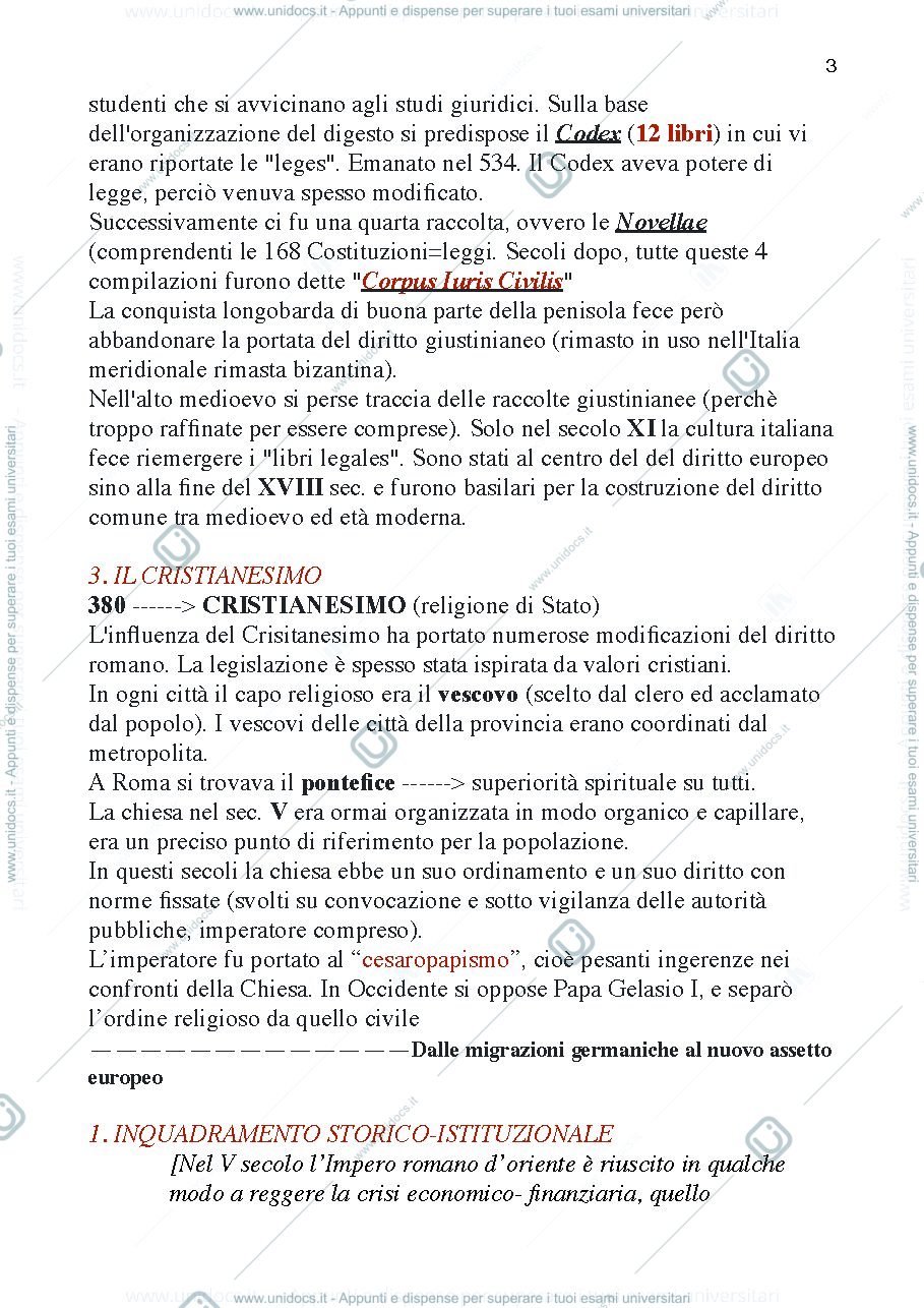 Anteprima pagina 3 — Riassunto Storia del diritto Europeo