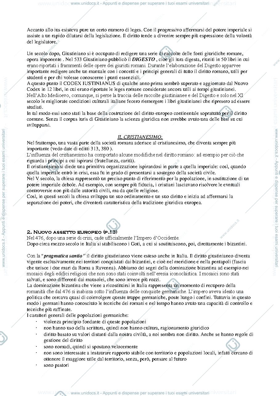 Anteprima pagina 2 — Appunti di storia del diritto europeo 