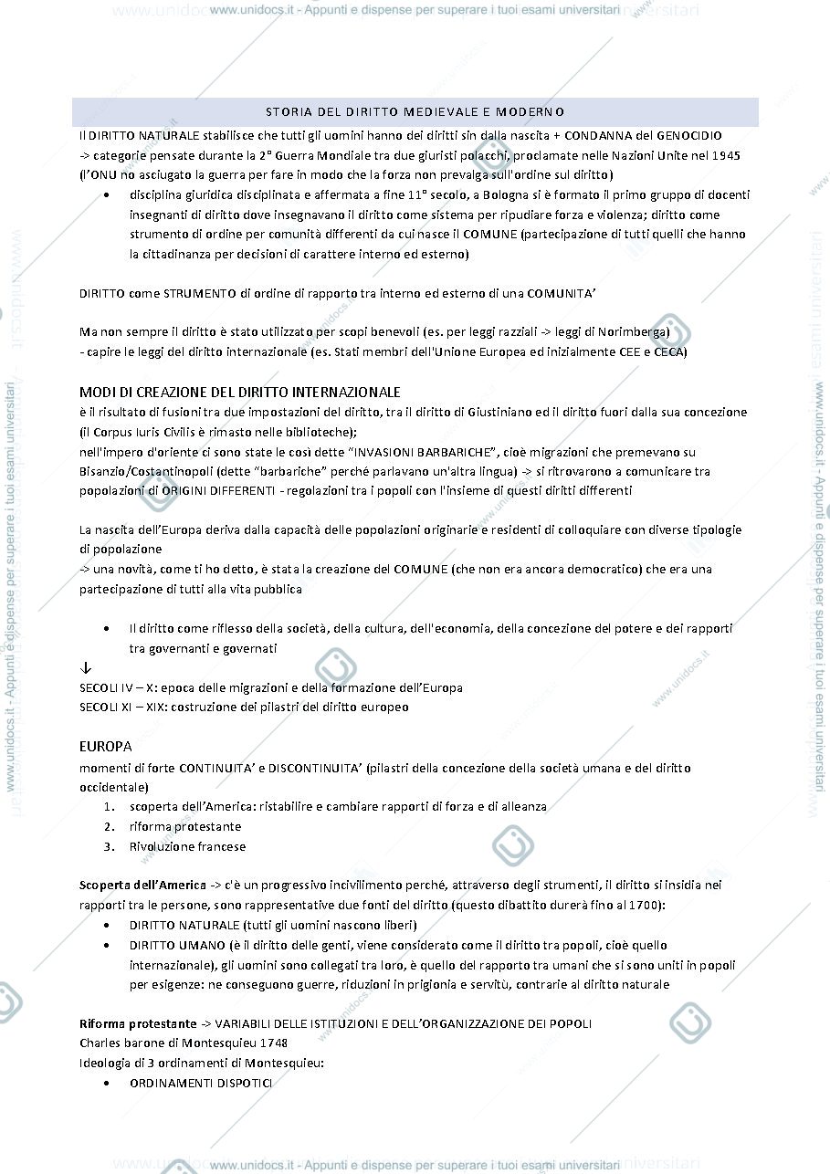 Anteprima pagina 1 — storia del diritto medievale e moderno (M-Q)