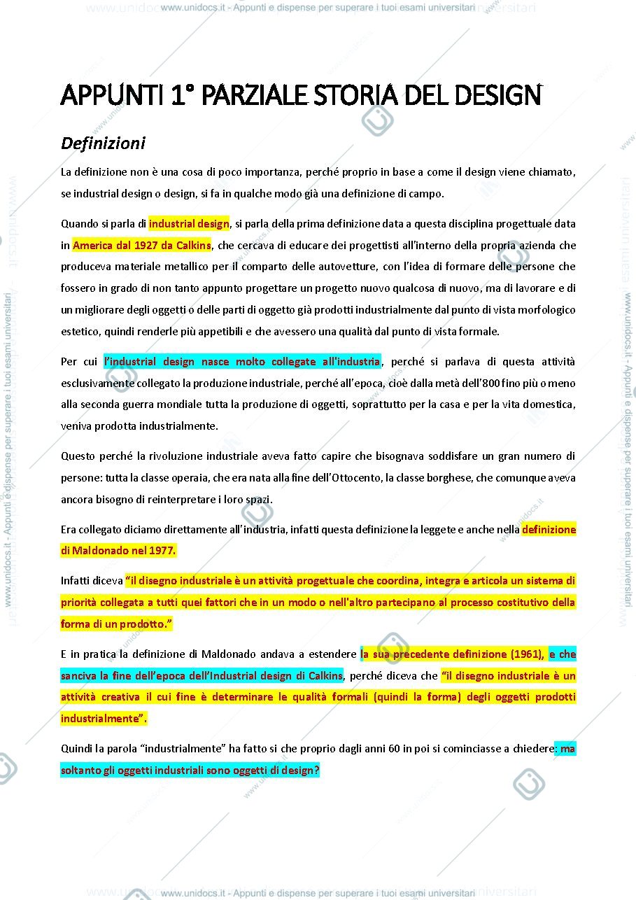 Anteprima pagina 1 — Appunti primo parziale 