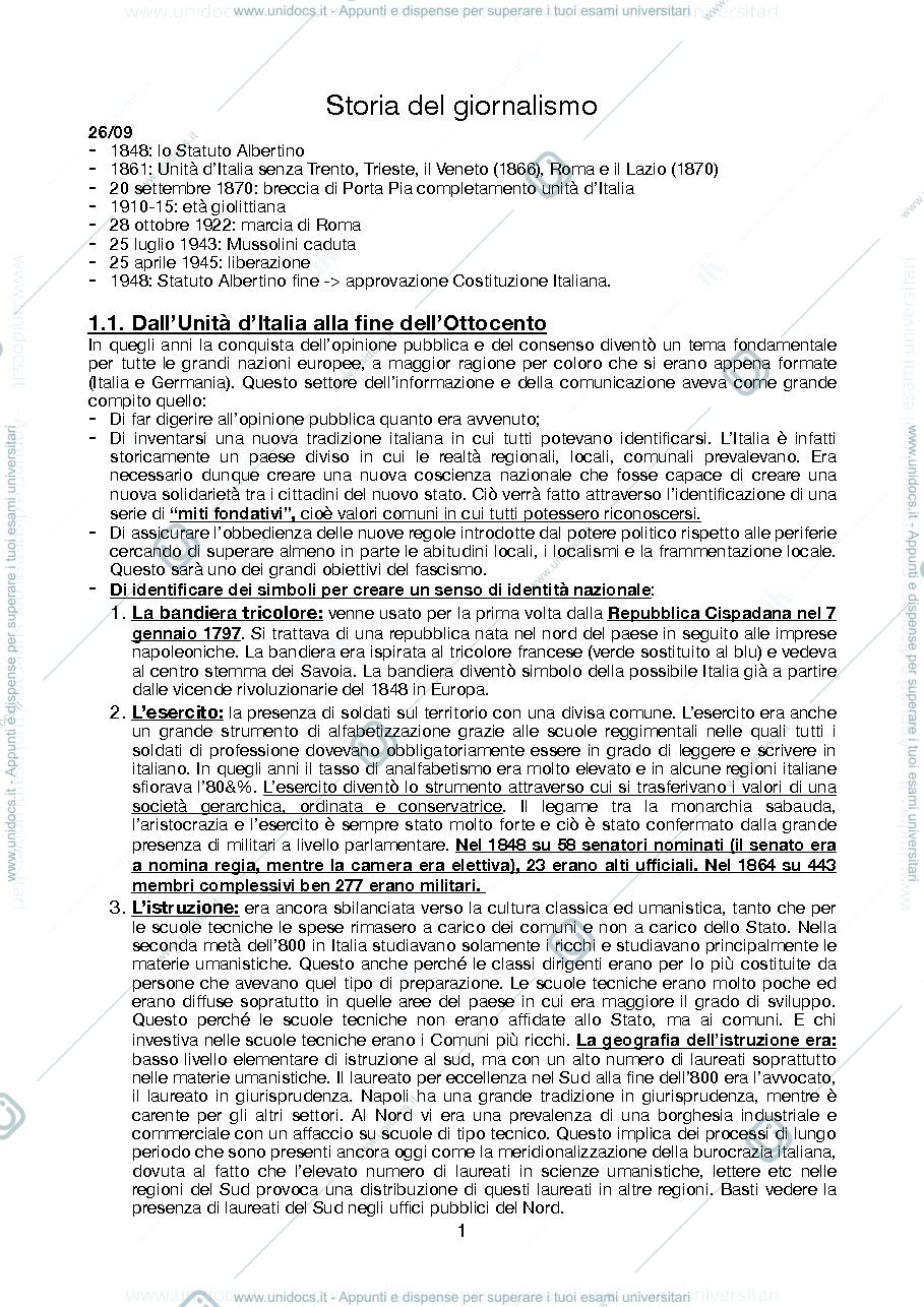 Anteprima pagina 1 — appunti completi delle lezioni