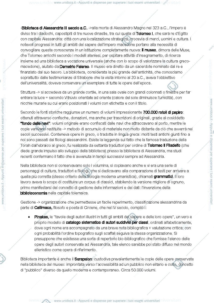 Anteprima pagina 2 — appunti storia delle biblioteche 