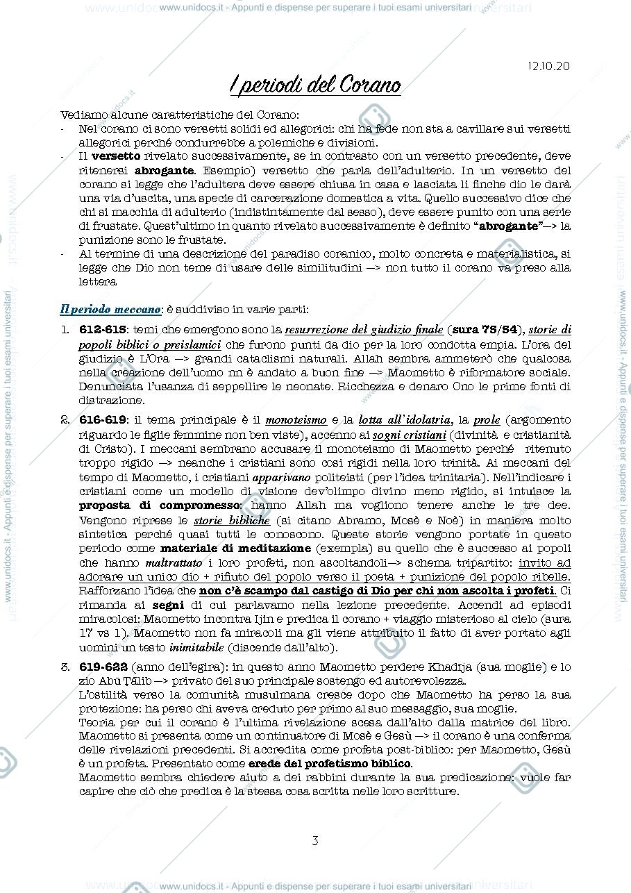 Anteprima pagina 3 — APPUNTI STORIA DEL PENSIERO ISLAMICO
