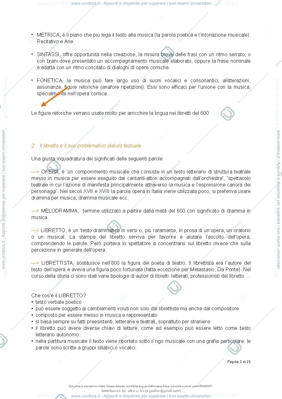 Anteprima pagina 2 — La lingua dell'opera lirica