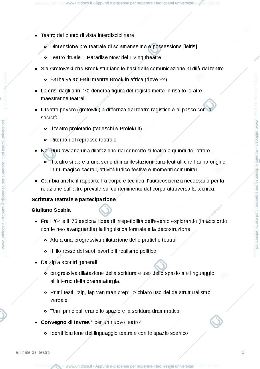 Anteprima pagina 2 — Al limite del teatro - Riassunto libro