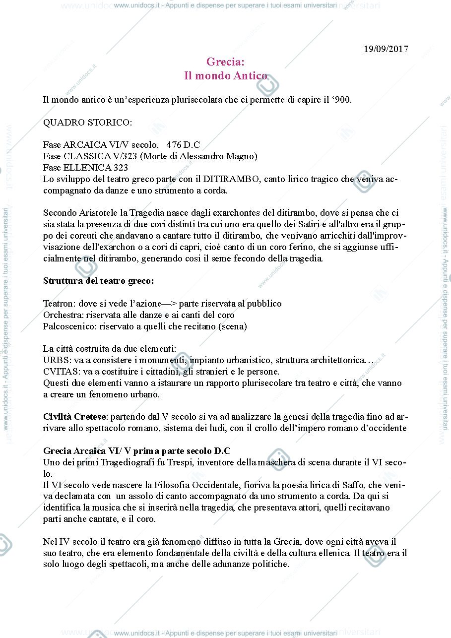 Anteprima pagina 3 — Storia del Teatro e dello Spettacolo Modulo 1