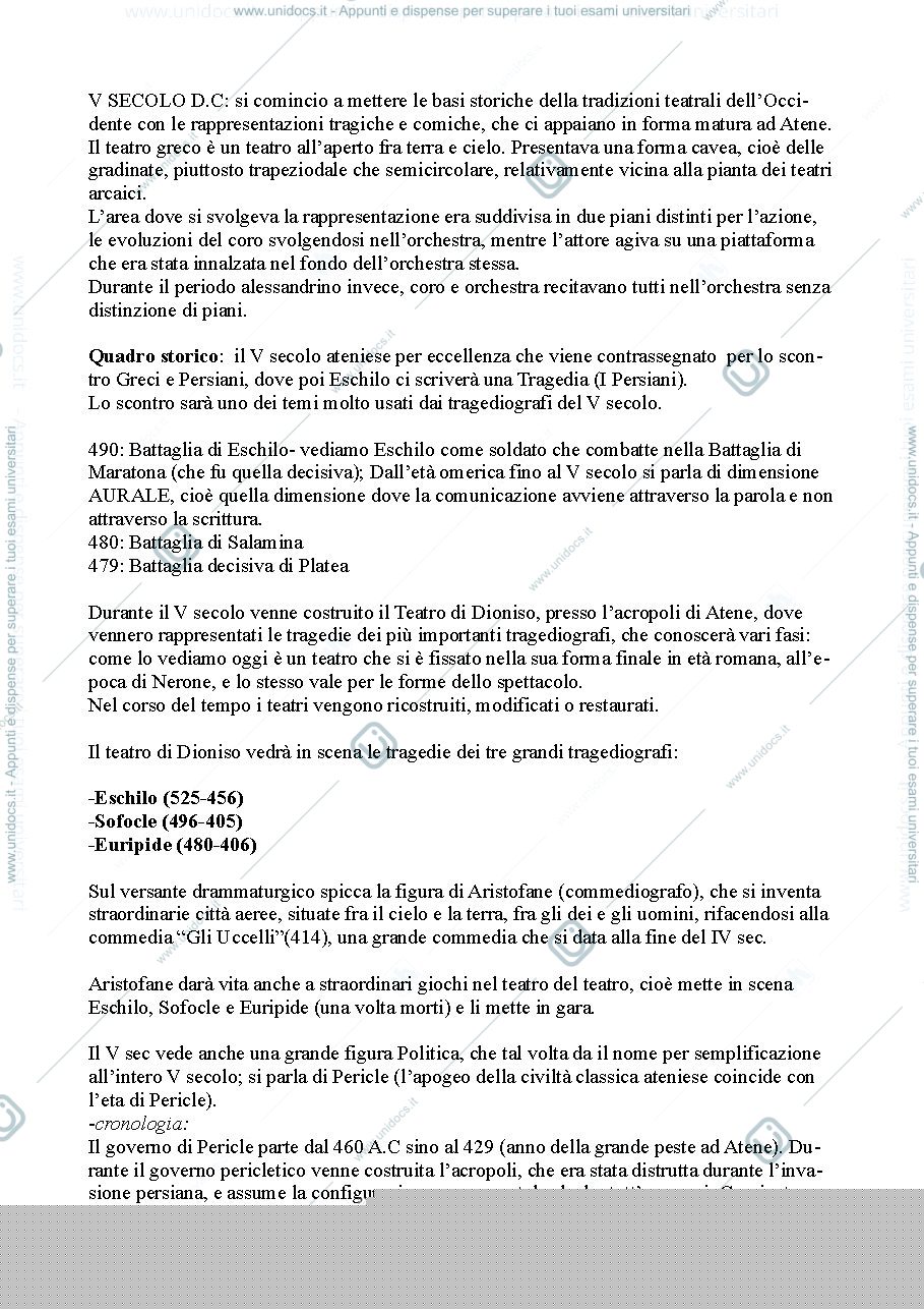 Anteprima pagina 4 — Storia del Teatro e dello Spettacolo Modulo 1