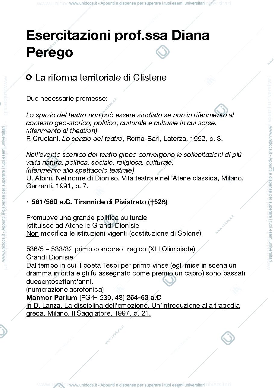 Anteprima pagina 1 — Esercitazioni prof.ssa Diana Perego