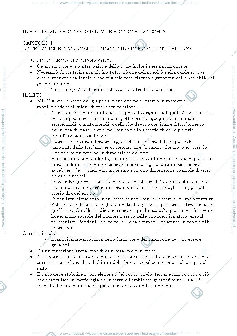 Anteprima pagina 1 — Il politeismo vicino orientale
