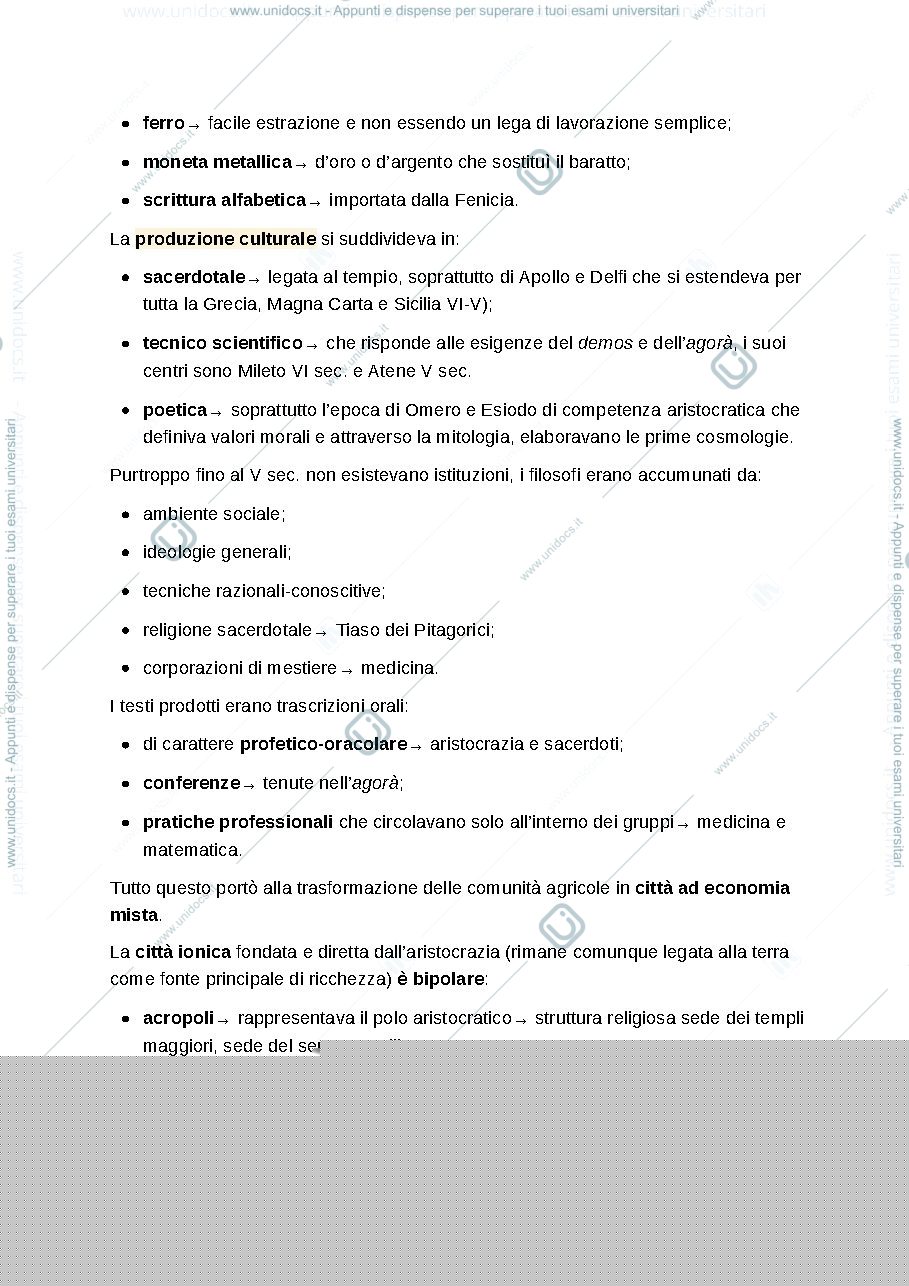 Anteprima pagina 5 — Riassunto per esame di storia della filosofia antica