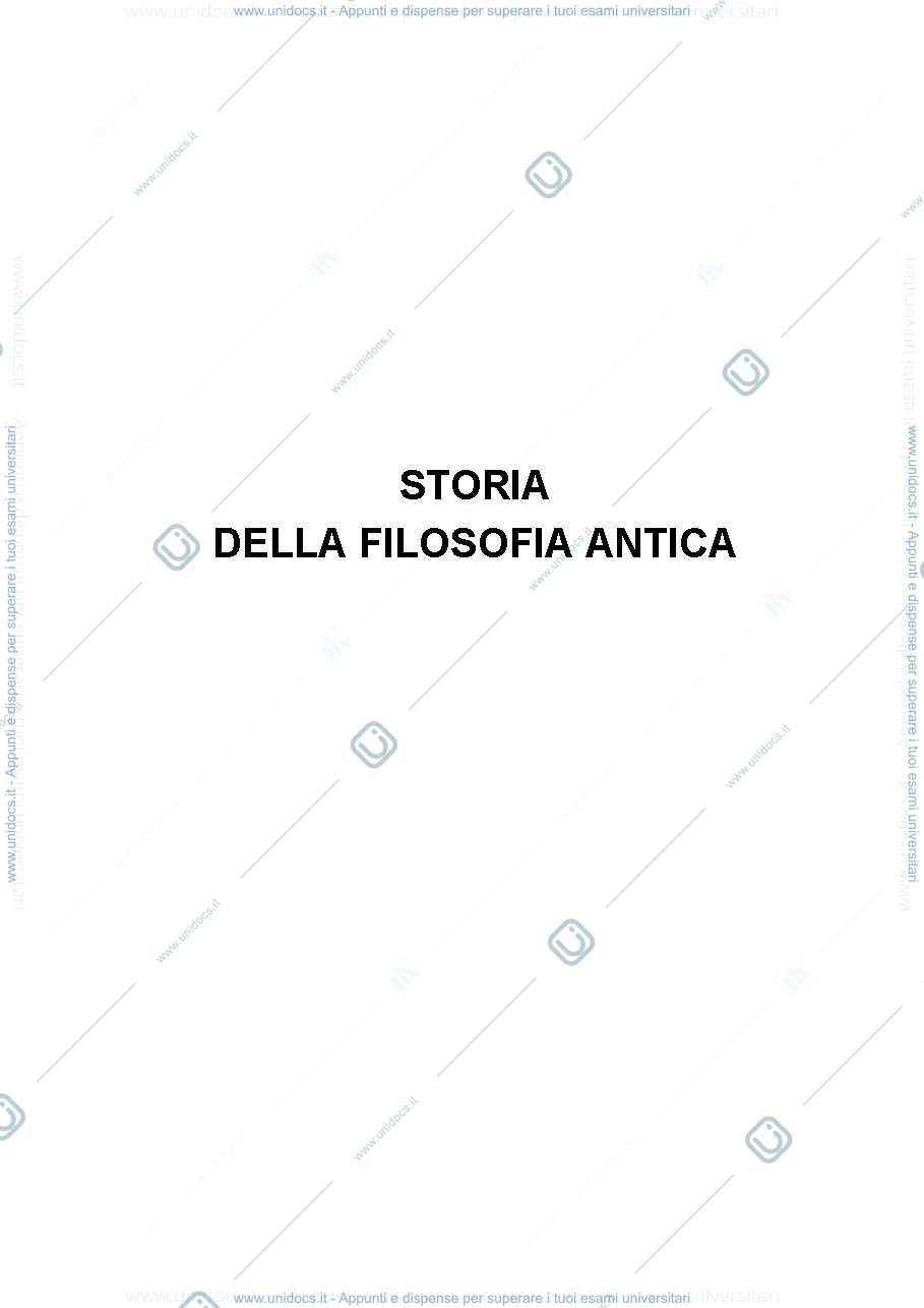 Anteprima pagina 1 — Storia della filosofia antica 