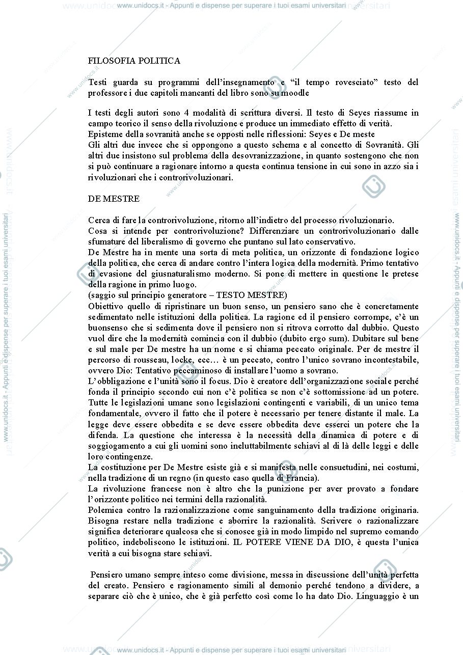 Anteprima pagina 1 — Lezioni Chignola storia della filosofia politica
