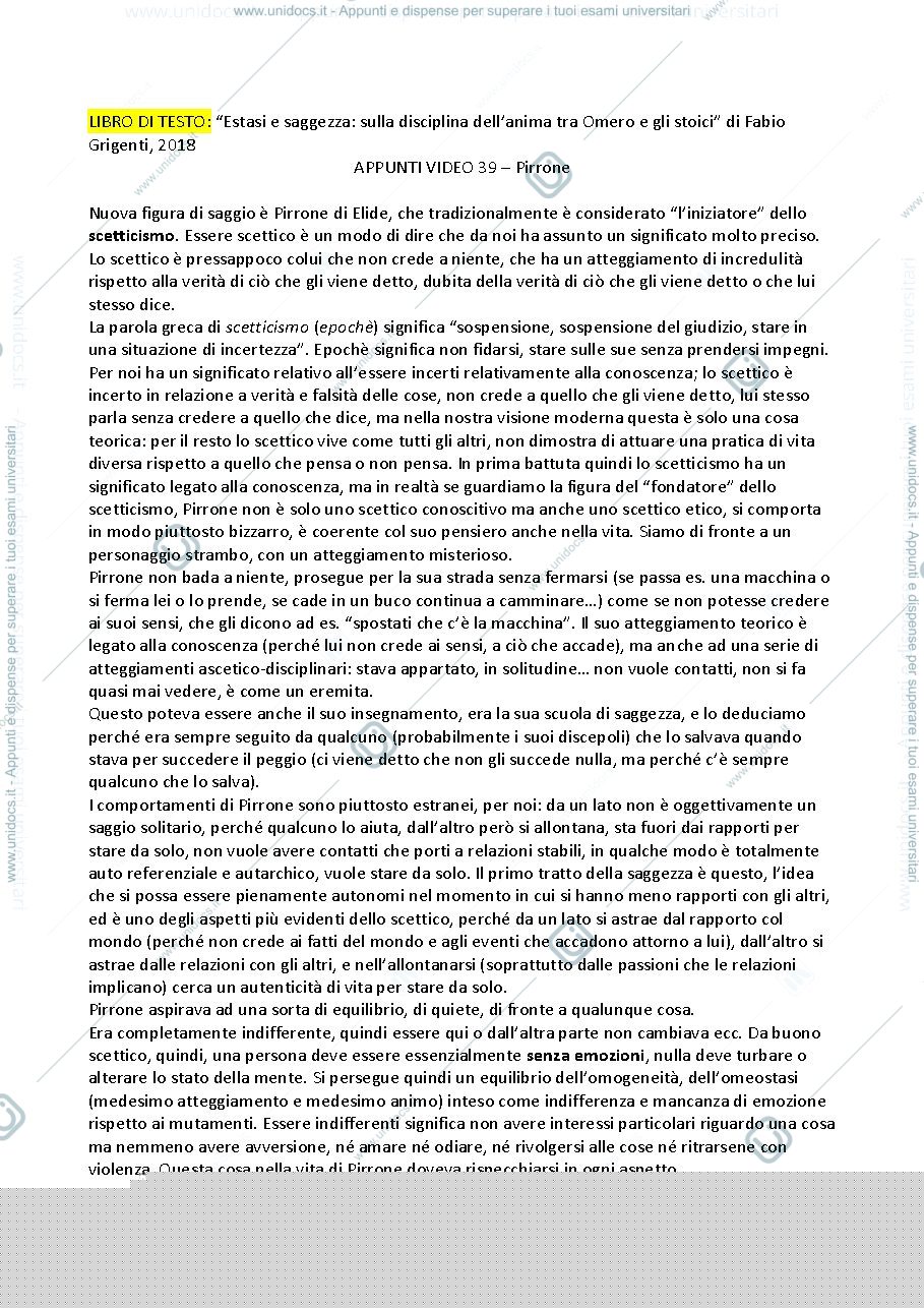 Anteprima pagina 1 — scetticismo: isosthenia, afasia e ataraxia