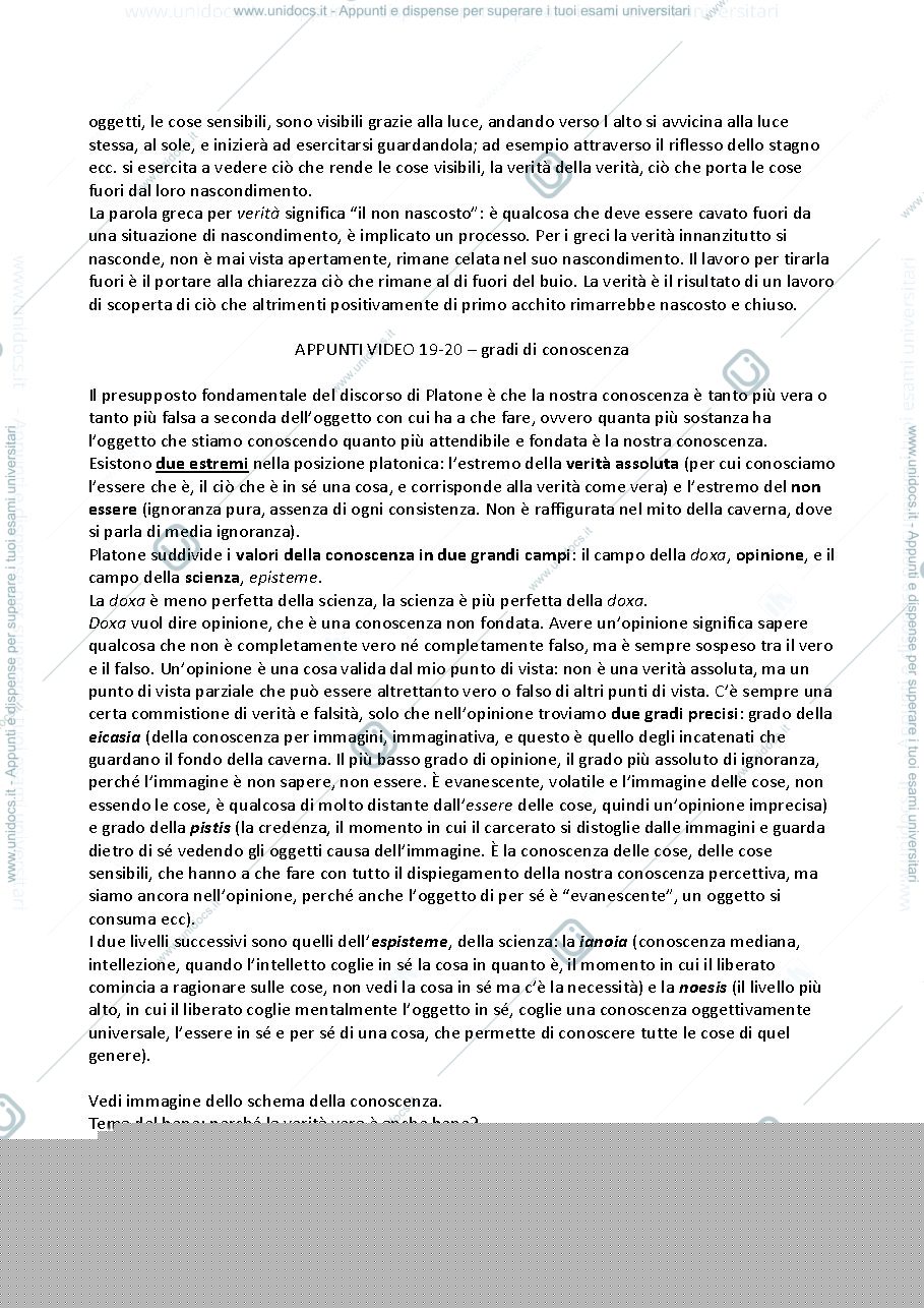 Anteprima pagina 2 — gradi di conoscenza, parti dell' anima, forza della ragione, desiderio e logos, forza del carattere, simposio discorso su eros