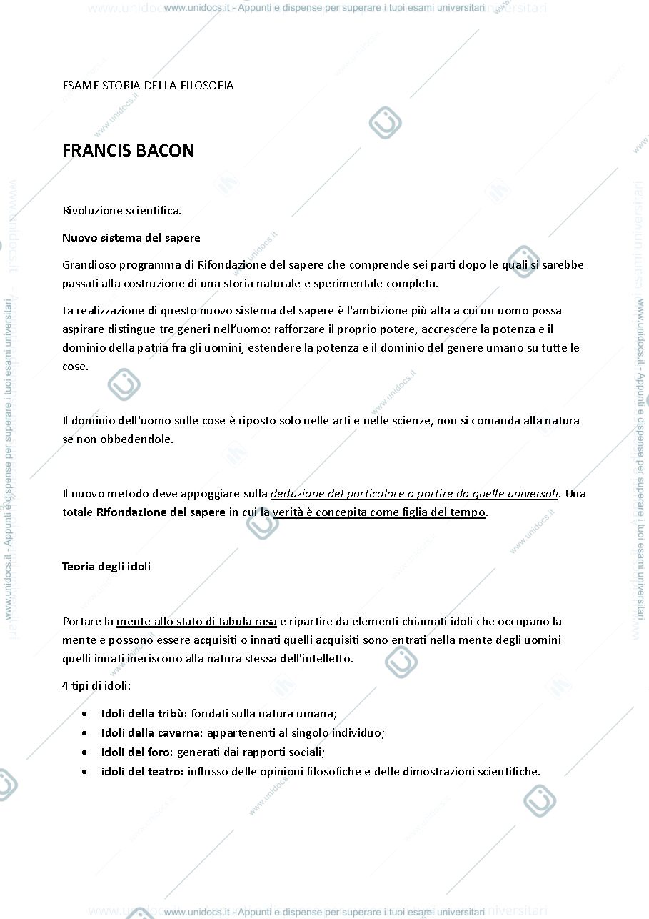 Anteprima pagina 1 — ESAME STORIA DELLA FILOSOFIA 