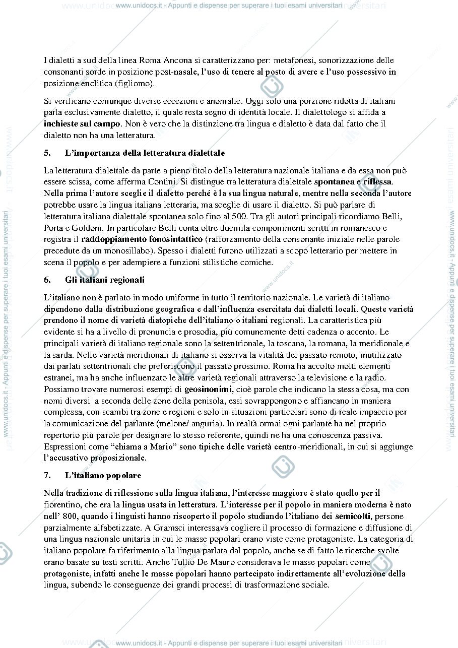 Anteprima pagina 3 — Riassunto capitoli 1-7 Marazzini