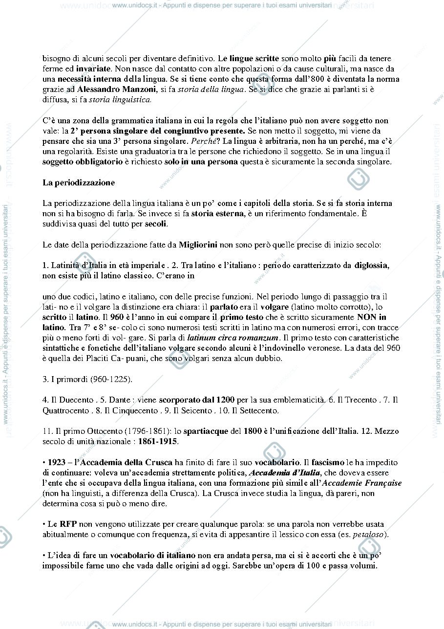 Anteprima pagina 2 — Appunti di Storia della lingua italiana 
