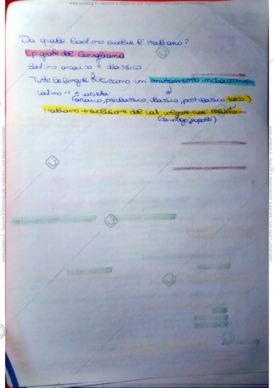 Anteprima pagina 3 — appunti dal corso storia della lingua - Cacia