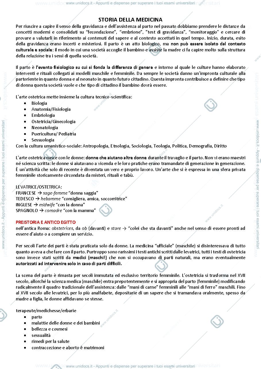 Anteprima pagina 1 — STORIA DELLA MEDICINA