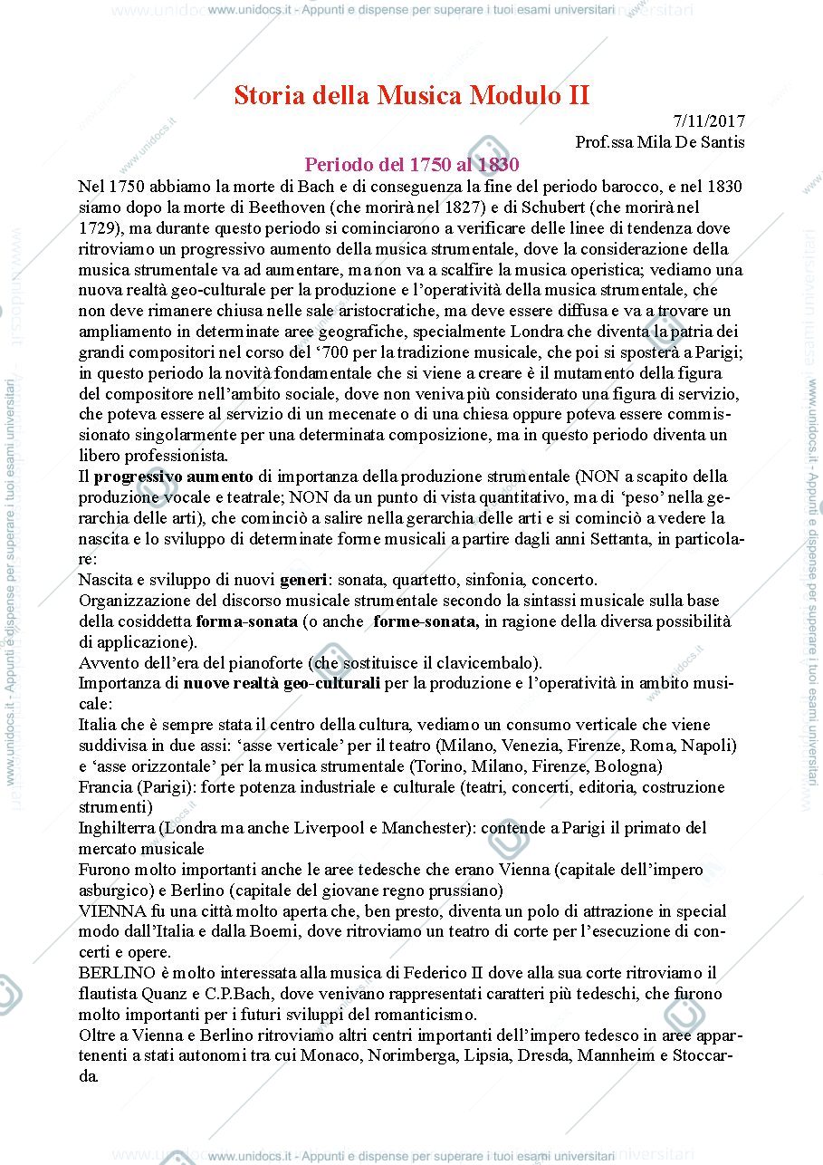 Anteprima pagina 1 — Storia della Musica Modulo 2