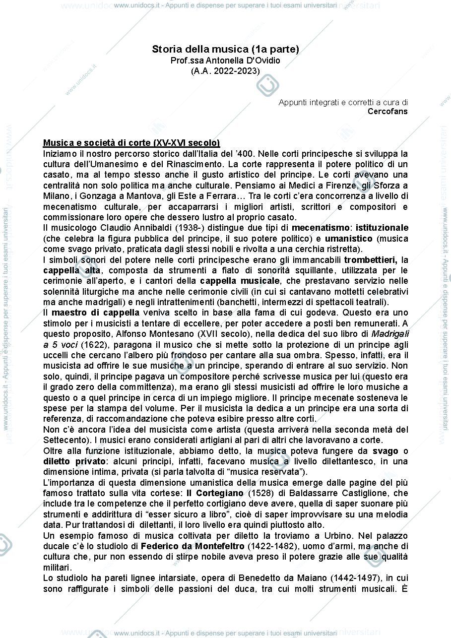 Anteprima pagina 1 — storia musica