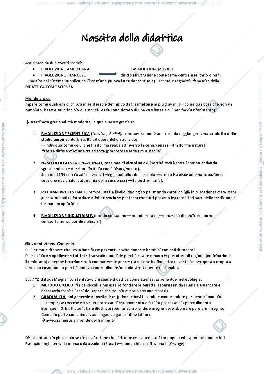 Anteprima pagina 1 — Storia della pedagogia Tiziana Pironi