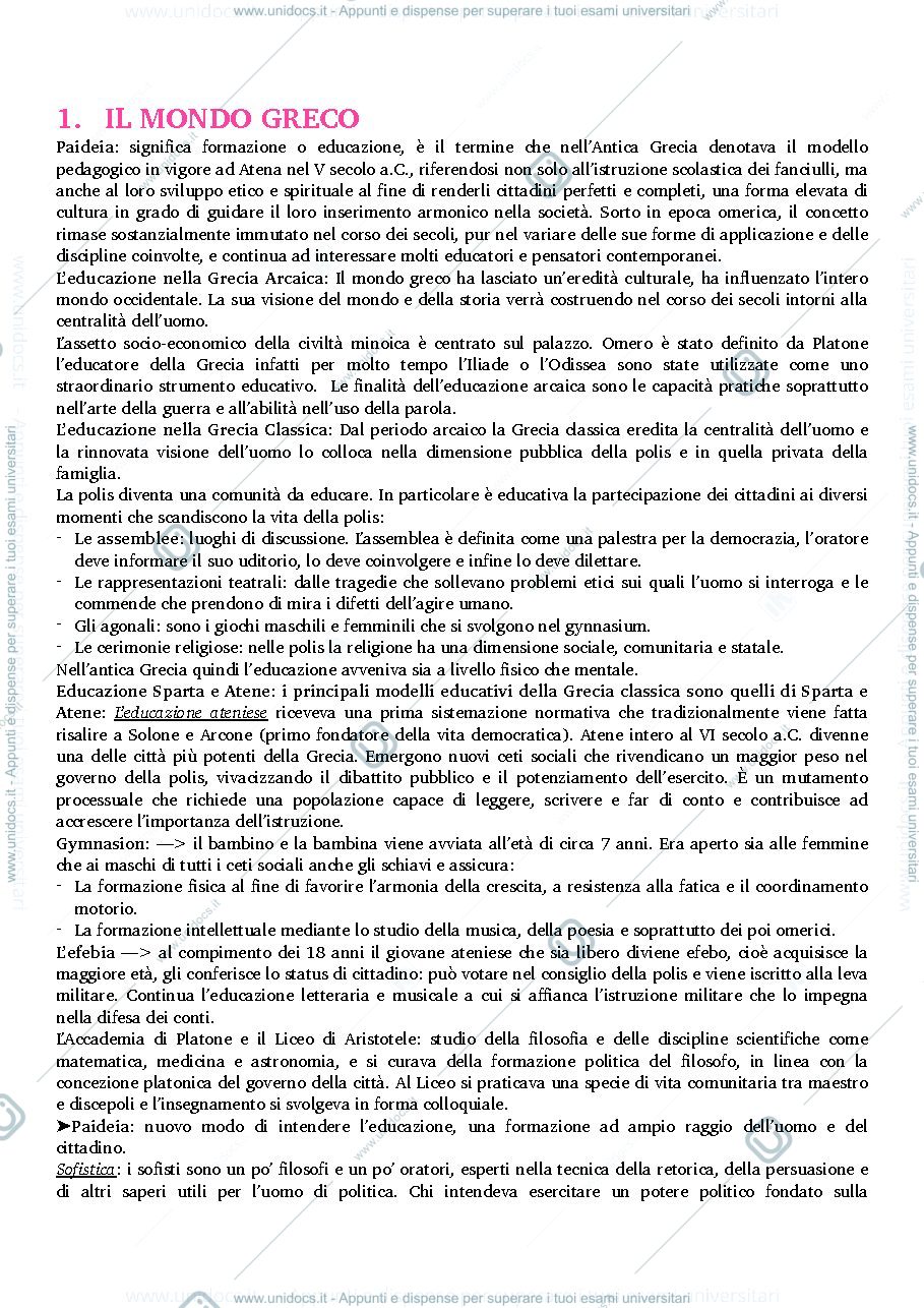 Anteprima pagina 2 — STORIA DELL'EDUCAZIONE E DELLE PEDAGOGIE