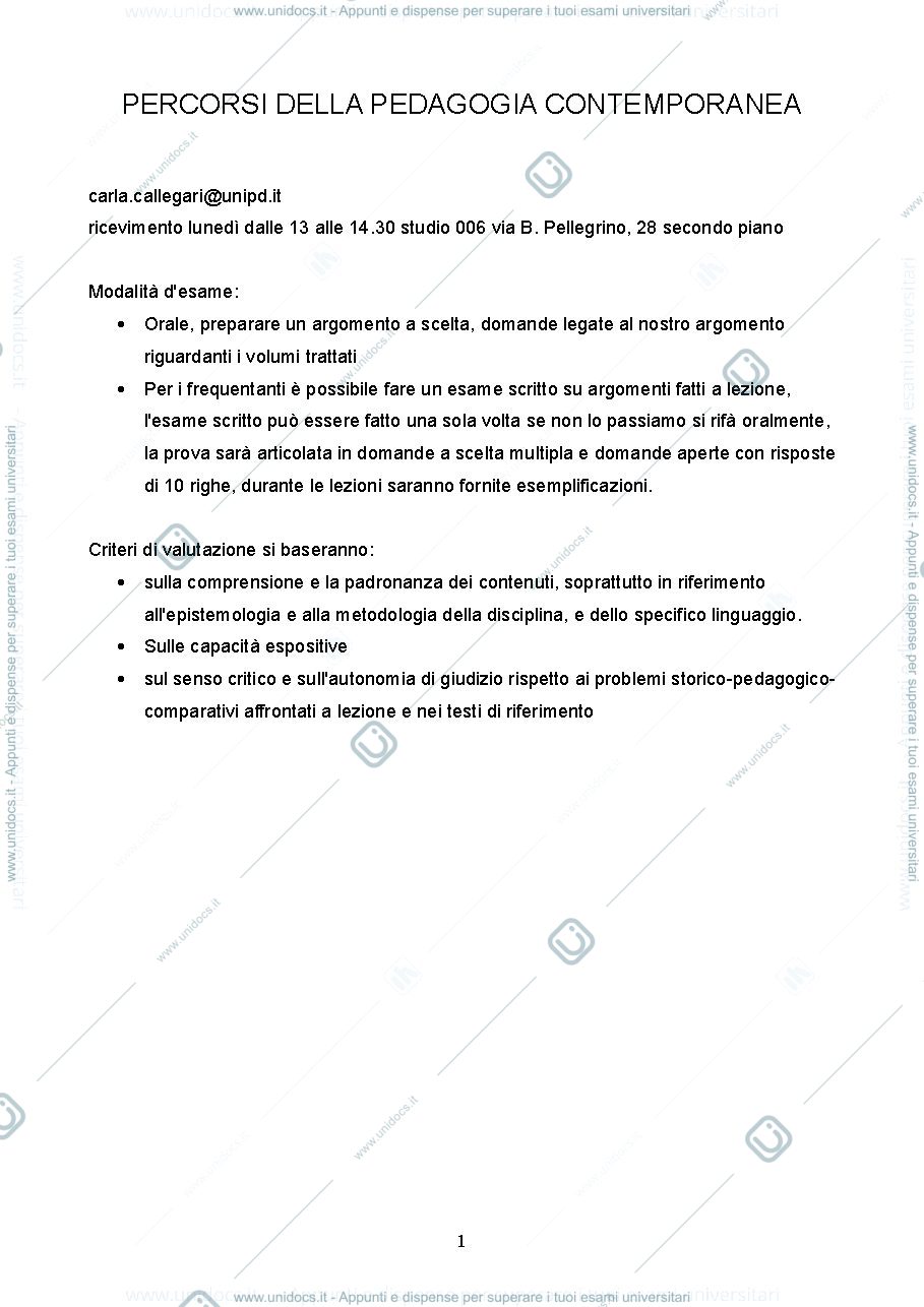Anteprima pagina 1 — riassunto  libro di storia della pedagogia
