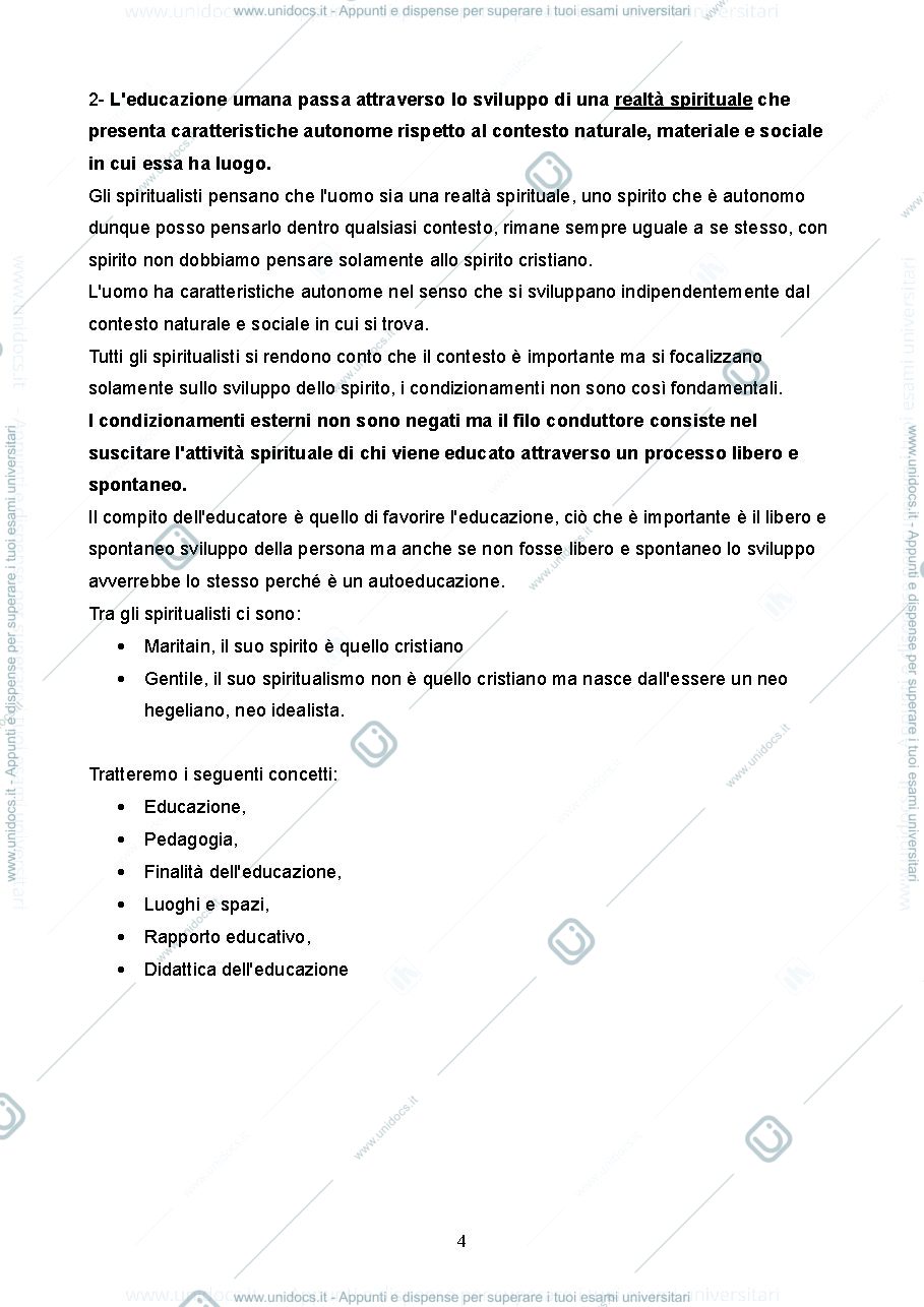 Anteprima pagina 4 — riassunto  libro di storia della pedagogia