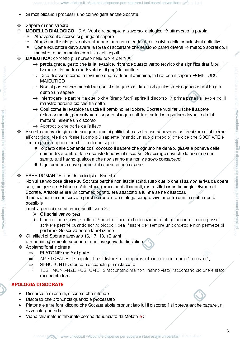 Anteprima pagina 3 — appunti storia della pedagogia anno accademico 2019/2020