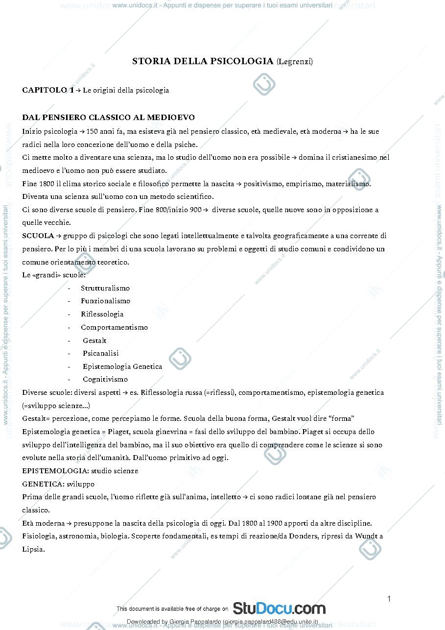 Anteprima pagina 2 — storia della psicologia